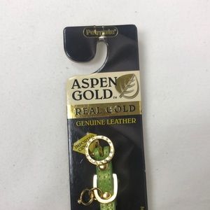 Genuine Leather Dog Collar for Small Dogs, 12 Inch with Crystals